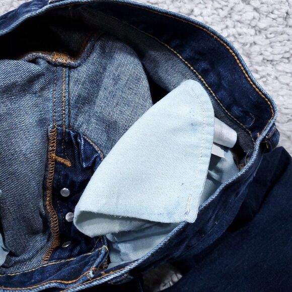 READ Abercrombie Men's 30 x 26.5 Boys Straight Leg Button Fly Dark Wash Jeans - Picture 6 of 11